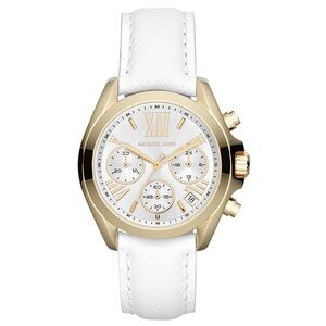 Michael Kors white watch with gold trim
